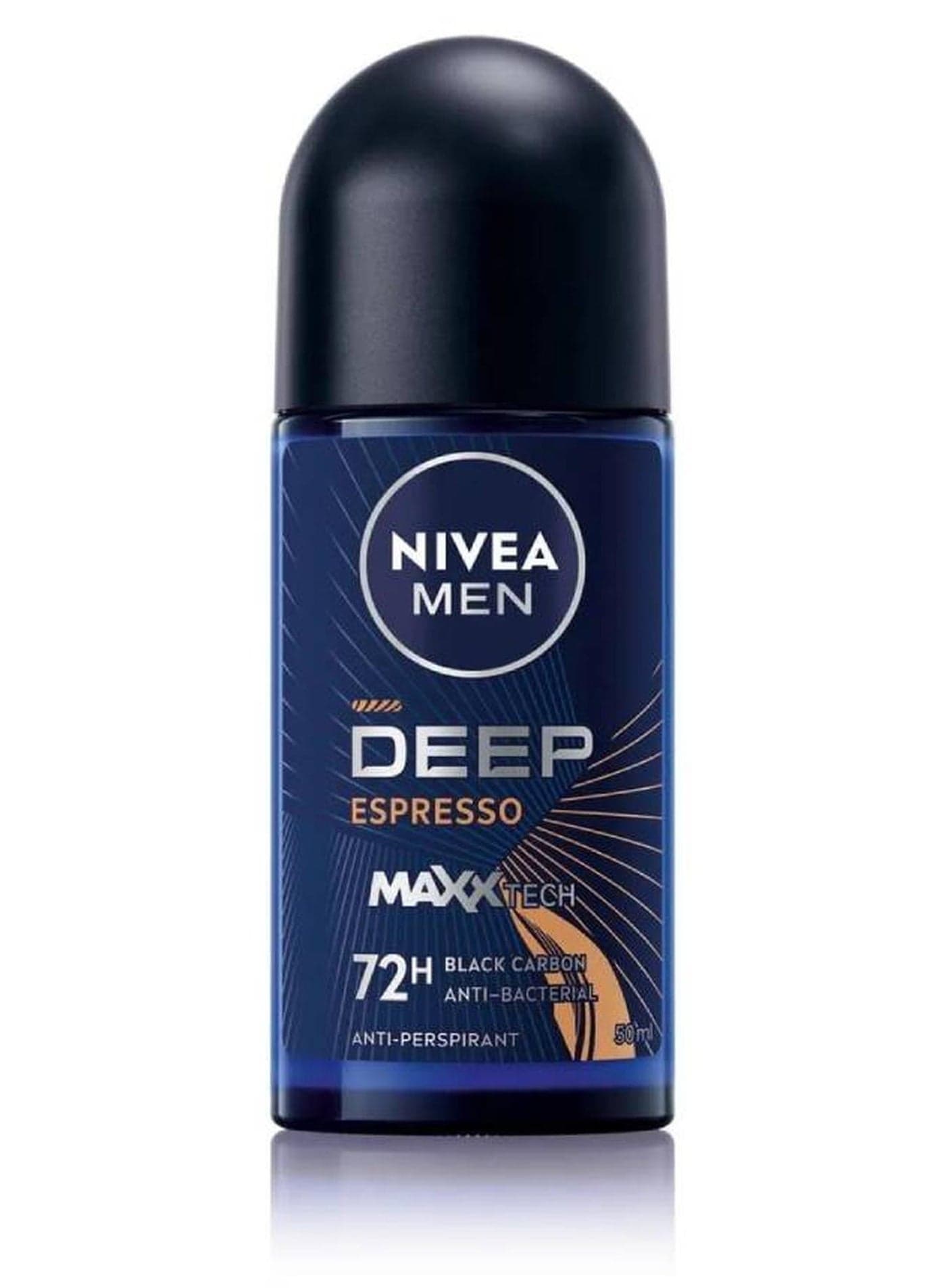MEN DEEP Black Carbon Espresso, Antiperspirant for Men, Antibacterial, Roll-on 50ml Deodorants & Antiperspirants