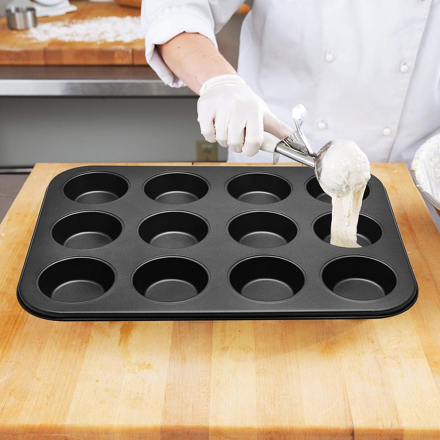 RK Non Stick Muffin Tray Baking Pan - 12 Cup Mini Muffin Pan, Cake Mould, Bundt Pan, Black BLACK 35.5cm (5)