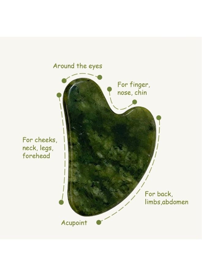 Gua Sha Board Jade Stone Guasha Scraping Massage Tool Facial Massager for Face Eyes Neck Body Skin Lifting & Tightening (3)