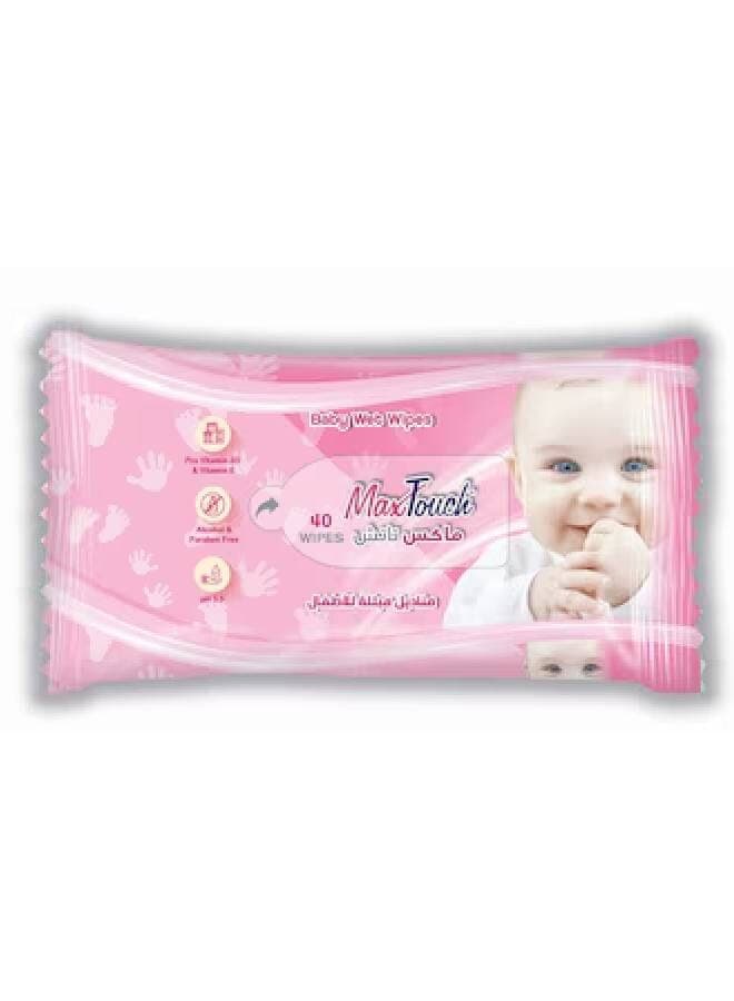 40-Piece Soft Fabric Alcohol Free Wet Wipes Baby Wet Wipes