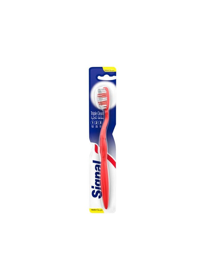 Signal Toothbrush Triple Clean Medium Multicolour Manual Toothbrushes (5)