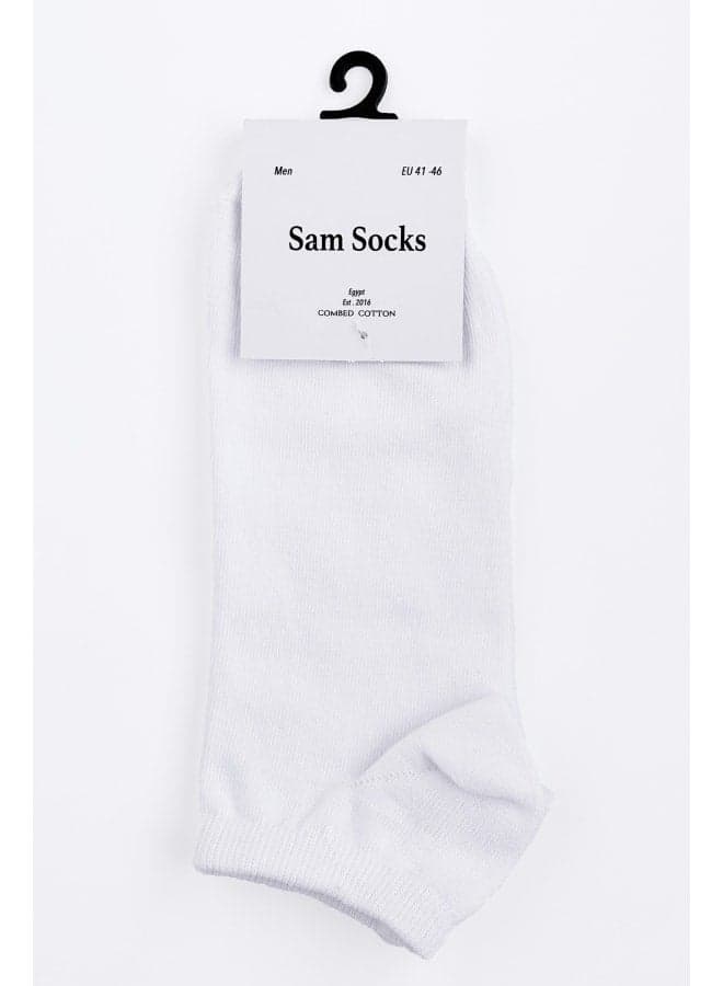 Men Set Of 3 Ankle Socks Plain White Men's Socks (٥)