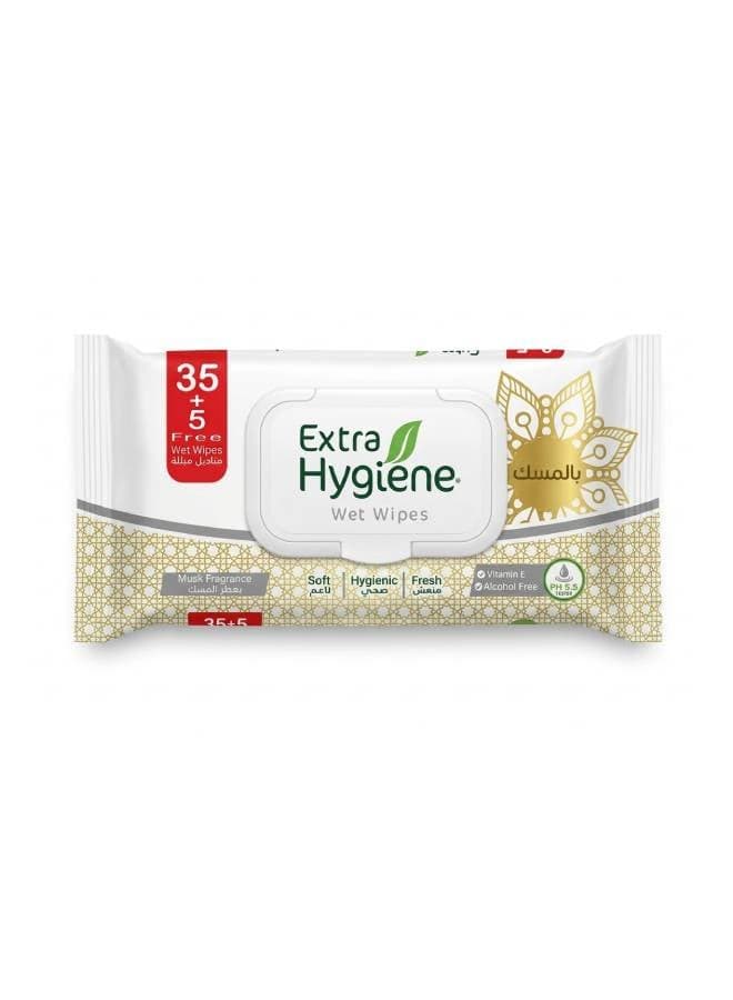 Hygiene Wet Wipes Musk Scent (35+5 wipes) Multicolour Cleaning Wet Wipes