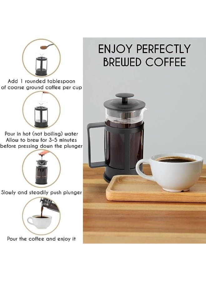 Tea and Coffee Press Black 350ml Manual Coffee Makers (٤)