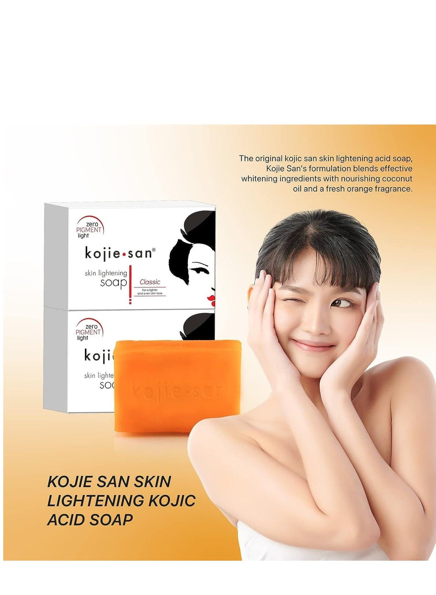 Skin Lightening Soap Classic For A Lighter And Even Tone Skin Fights Dark Spots Scars And Age Spots Zero Pigment Light Orange 135grams (٣)