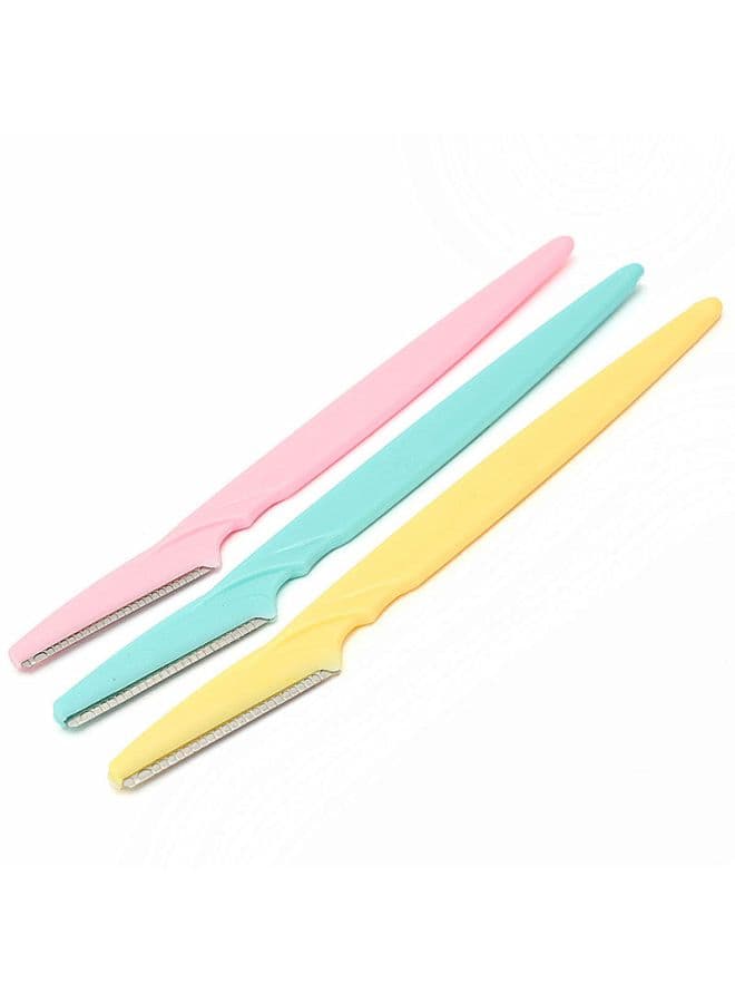 Set Of 3 Eyebrow/Facial Hair Razor Pink/Blue/Yellow Eye & Eyebrow Kits