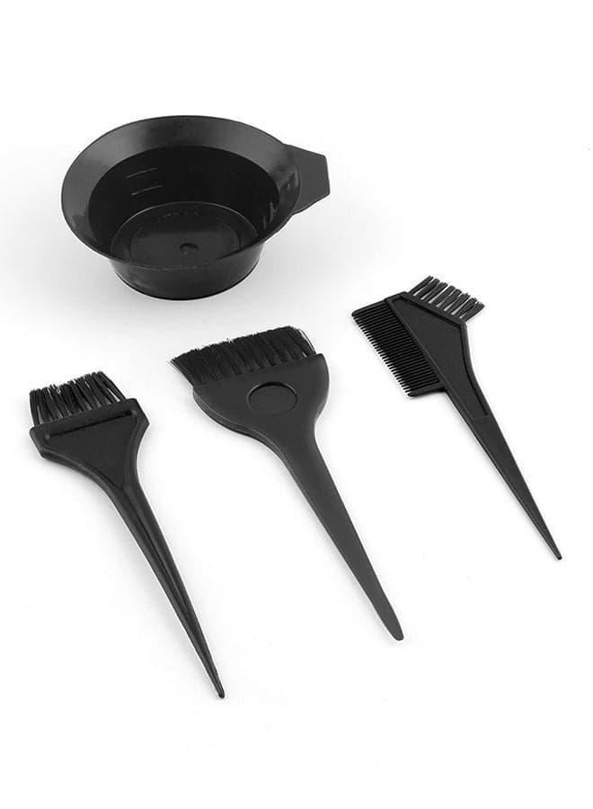 4-Piece Hair Dye Set With Hair Color Brush & Mixing Bowl Black Hair Care Accessories