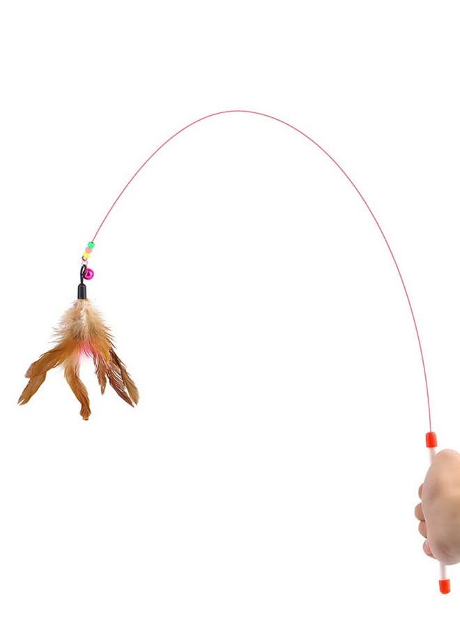 Wire Chaser Wand Teaser Feather Toy Multicolour (5)