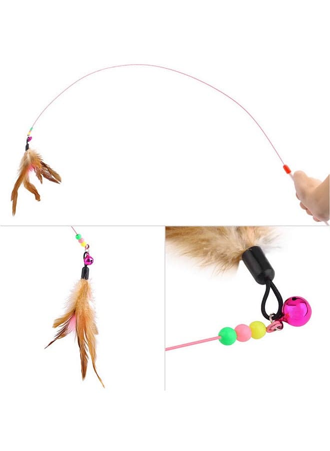 Wire Chaser Wand Teaser Feather Toy Multicolour (6)