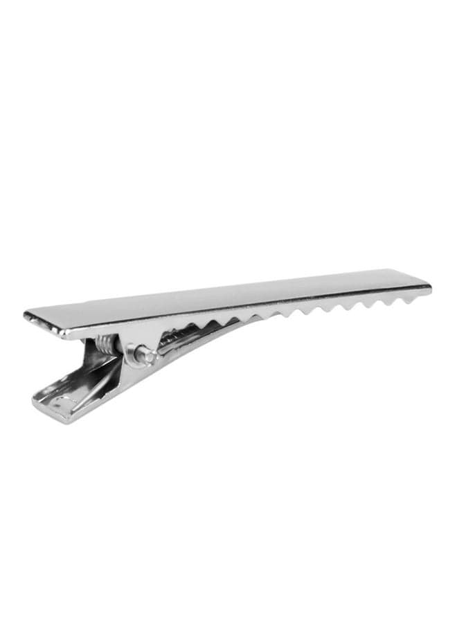 20-Piece Crocodile Teeth Hair Clips Silver 55 x 7mm (٥)