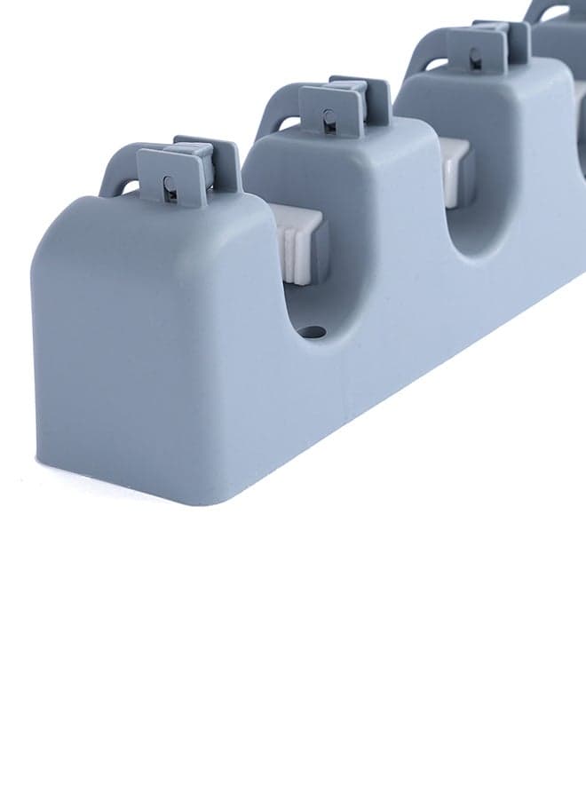 Wall Mounted ABS Mop And Broom Holder Grey Toilet Brush Holders (٦)