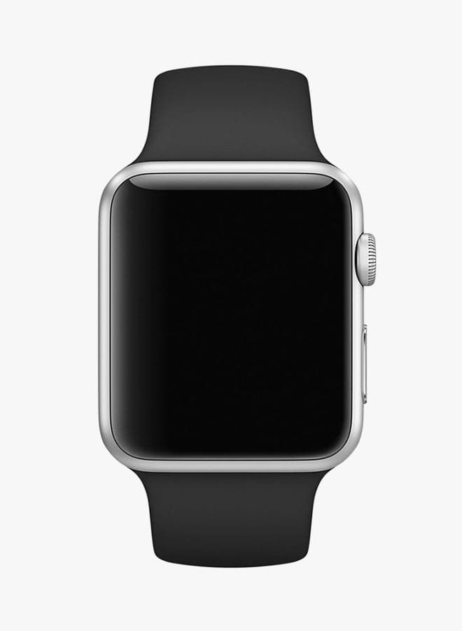 Silicone Replacement Band For Apple Watch 42mm Black Smartwatch Bands (3)