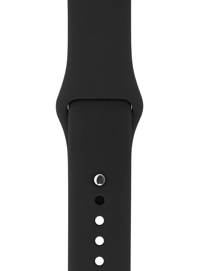 Silicone Replacement Band For Apple Watch 42mm Black Smartwatch Bands