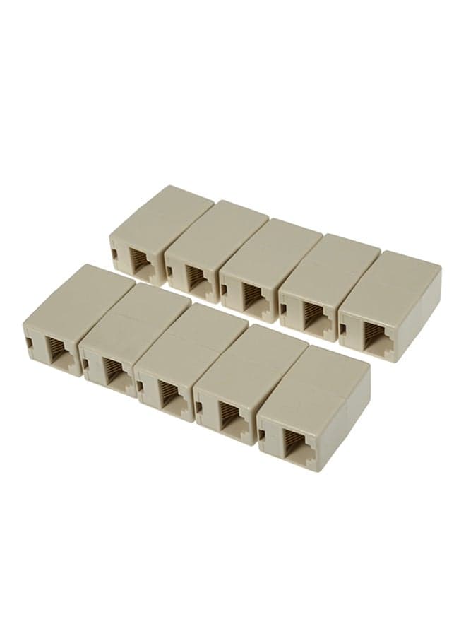 RJ45-10-Piece Network LAN Cable Extender Connector Adapter Yellow