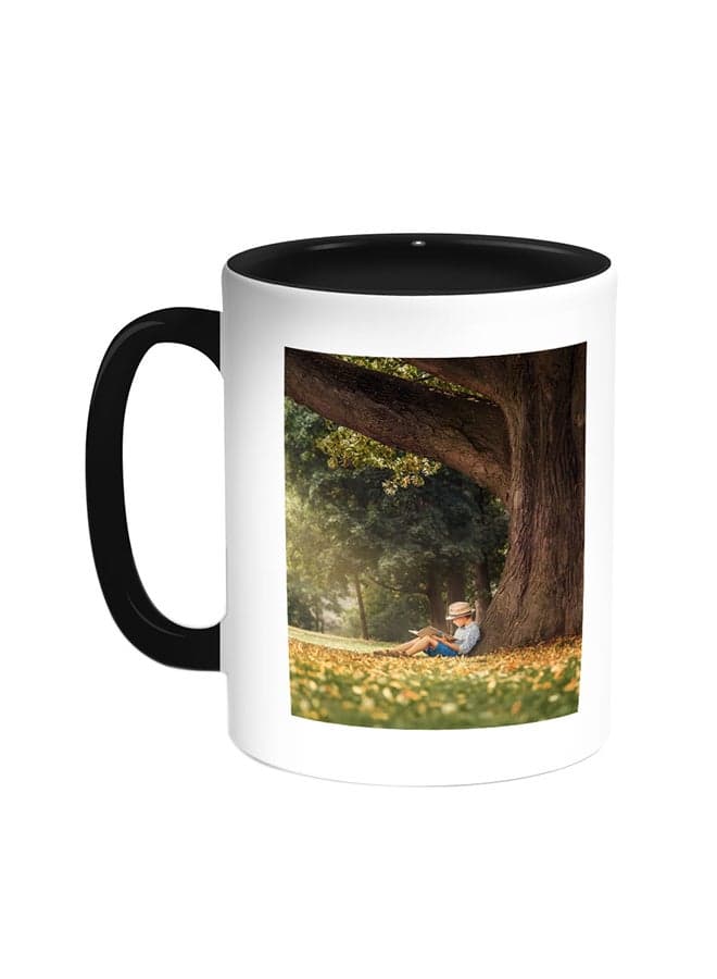 Reading In Nature Printed Coffee Mug Black/White