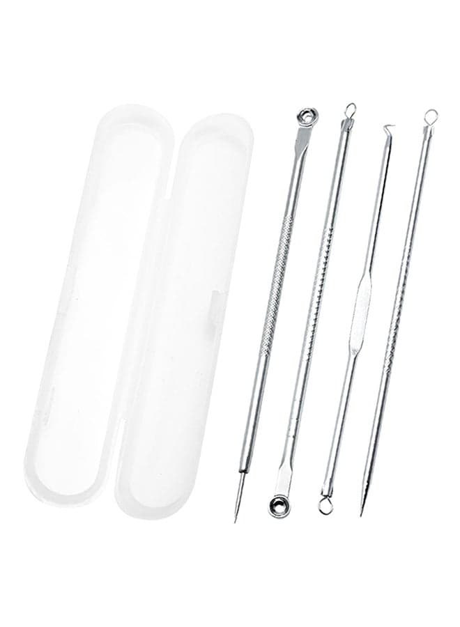 4 Piece Acne Needles Set Silver Blackhead & Acne Remover