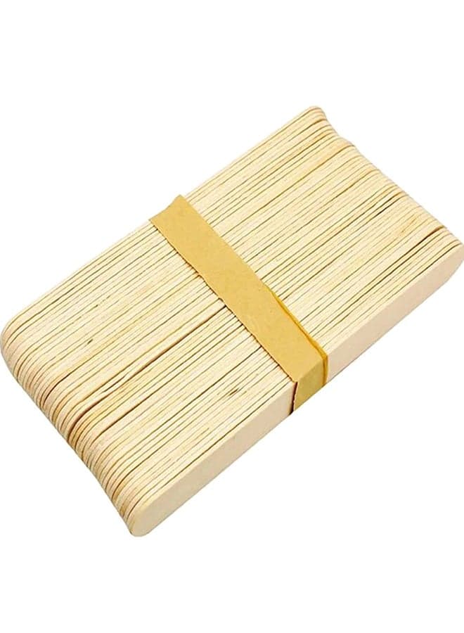 50 Piece Disposable Wooden Wax Applicator Sticks Beige Waxing