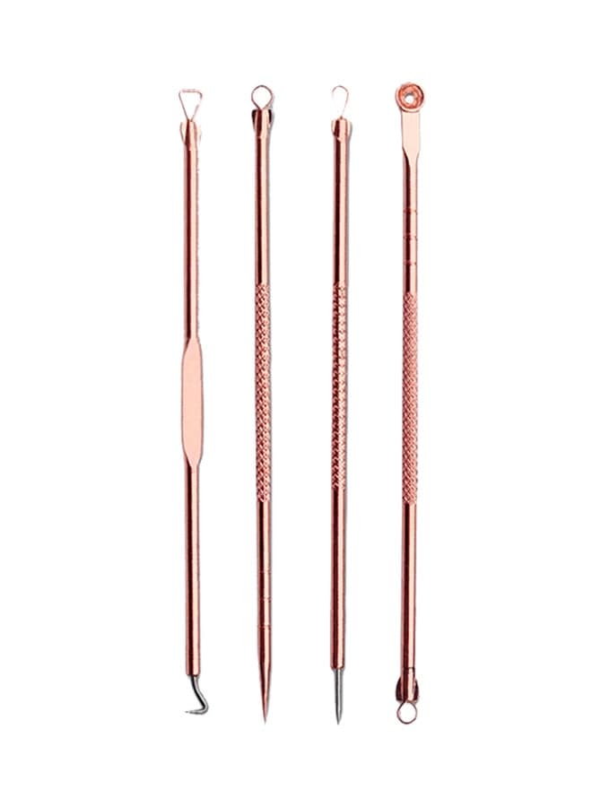 4 Piece Acne Remover Needle Set Rose Gold Blackhead & Acne Remover