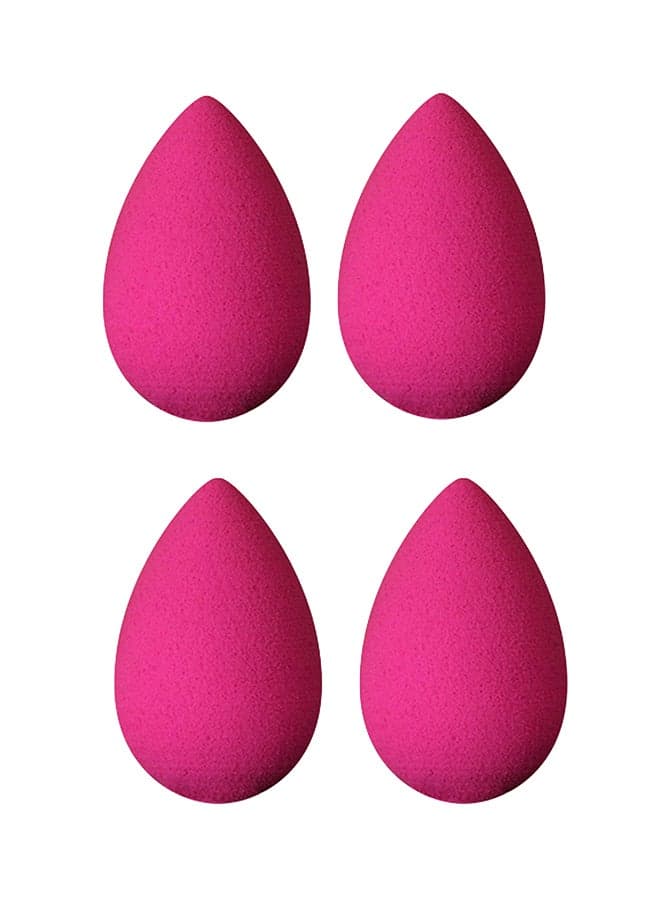 4-Piece Pro Beauty Flawless Multi Shape Make Up Sponges Pink