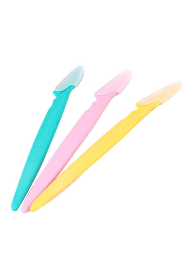 3-Piece Eyebrow Razor Kit Pink/Yellow/Blue Women's Razors & Blades