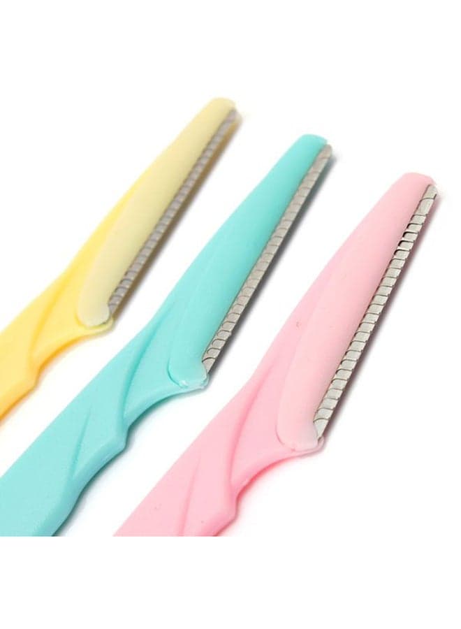 3-Piece Eyebrow Razor Kit Pink/Yellow/Blue Women's Razors & Blades (3)