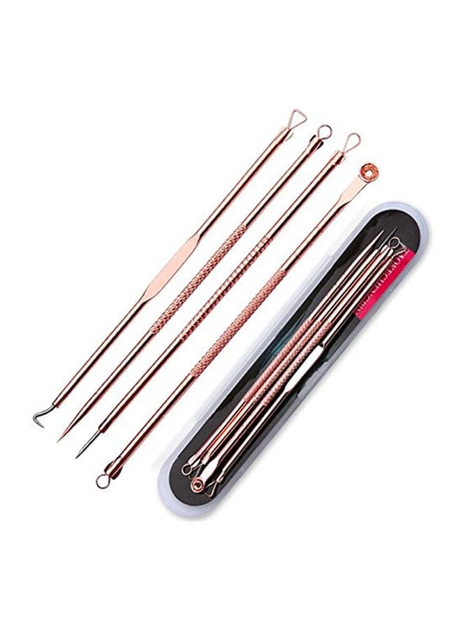 4-Pieces Acne Needle Set Rose Gold Blackhead & Acne Remover