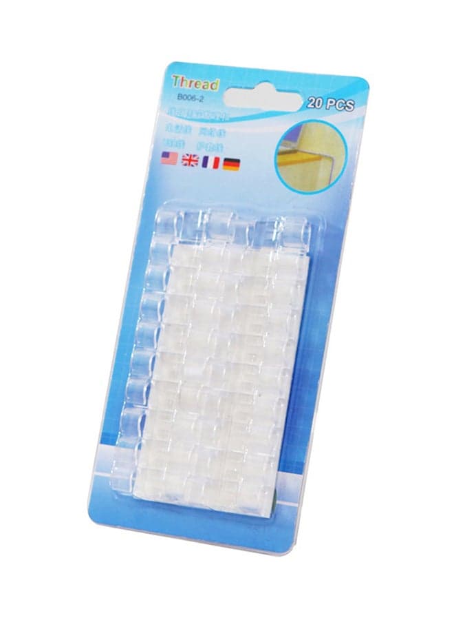 20-Piece Self-Adhesive Cable Organizer Clear Cord Organizers