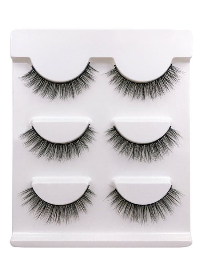 3 FASHION EYELASHES 3 FAUX- CILS Black False Eyelashes