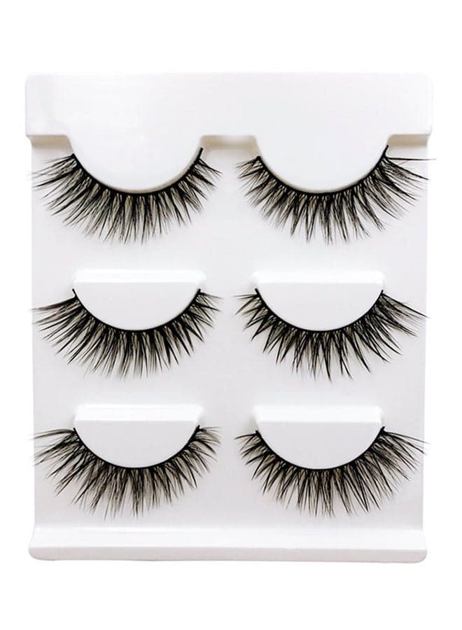3-Pair False Eyelashes X15 Set Black