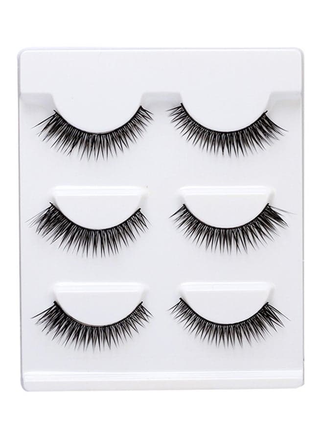 3-Pair False Eyelashes L09 Set Black