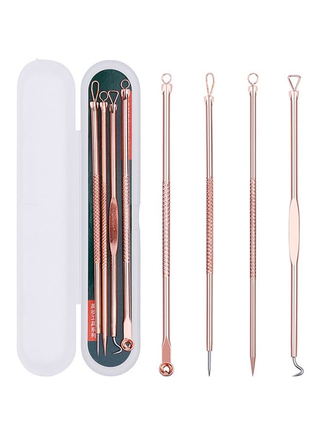 4 Piece Blackhead Removal Tool Set F11-S F11-G Rose Gold 4 Piece Blackhead & Acne Remover