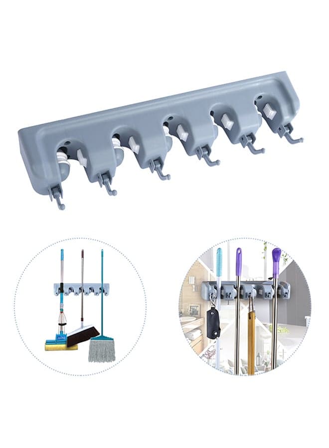 Wall Mounted ABS Mop And Broom Holder Grey Toilet Brush Holders (٤)