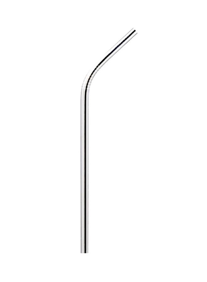 10-Piece Stainless Steel Drinking Straw Set Silver 21.5*0.6 cmcm Kitchen Accessories (٣)