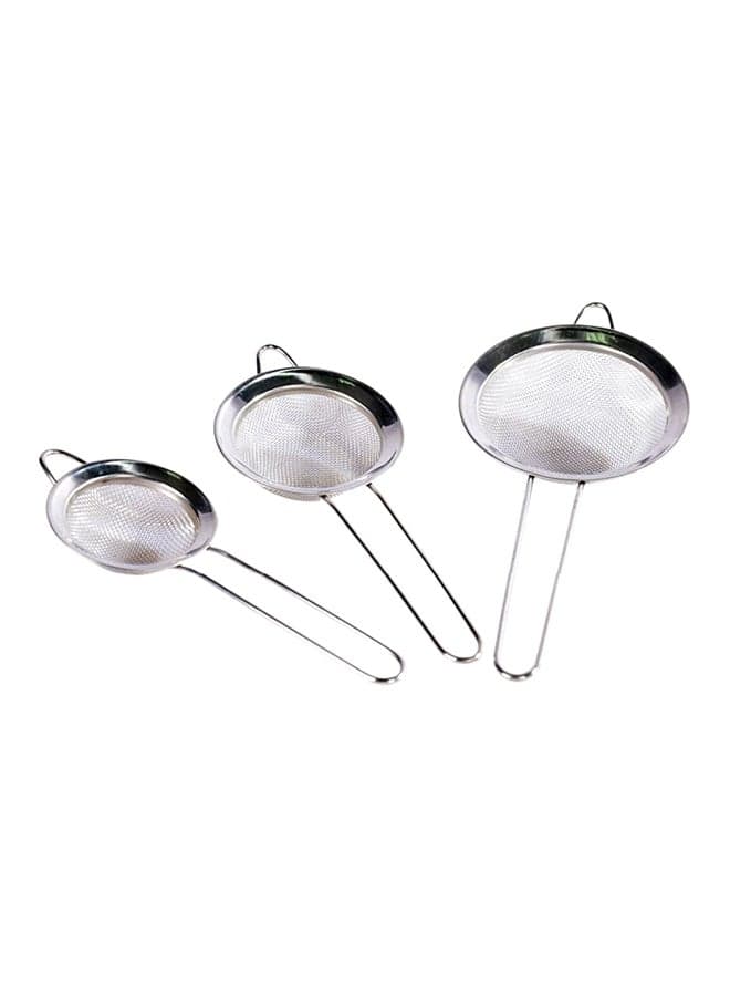 3-Pieces Tea Strainer Silver Colanders & Food Strainers