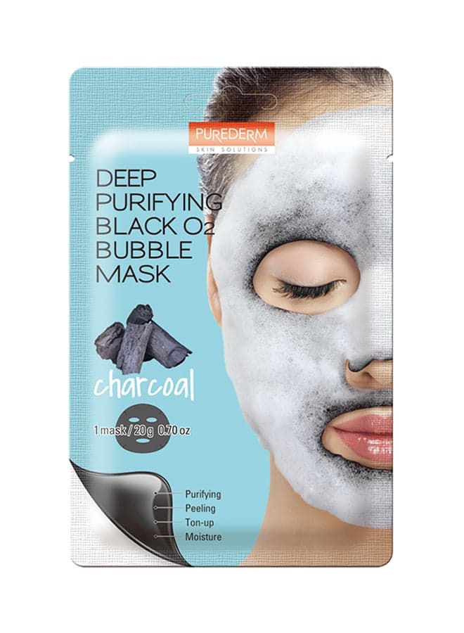 Deep Purifying O2 Bubble Charcoal Mask Black 20grams Skin Care Masks