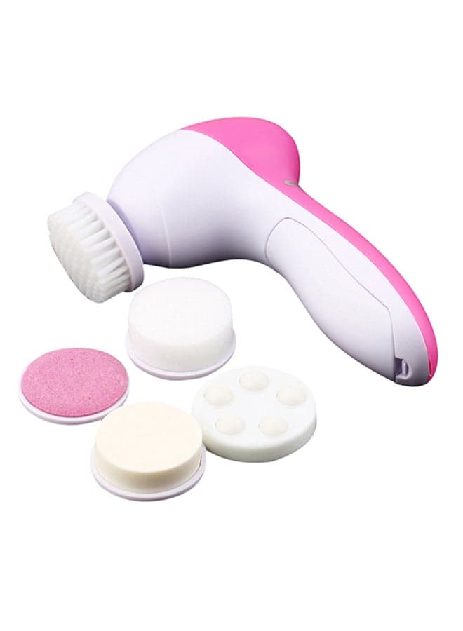5-In-1 Electric Facial Cleansing Device Pink/White Face Massagers & Rollers