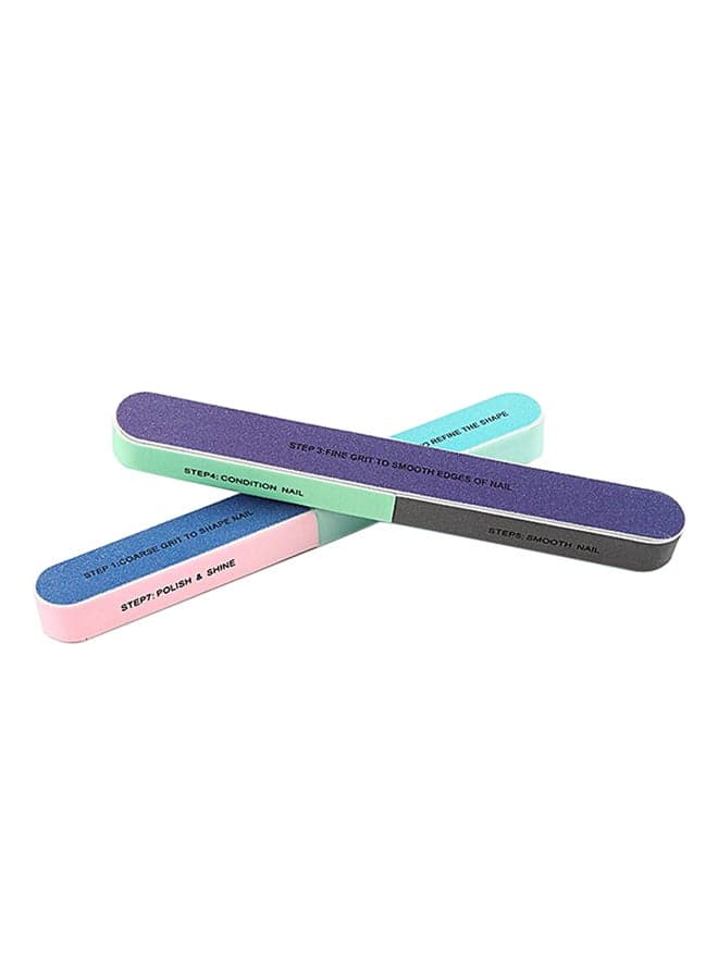 2-Piece 7 Professional Steps Nail Polishing Set Multicolour Makeup Tools & Accessories