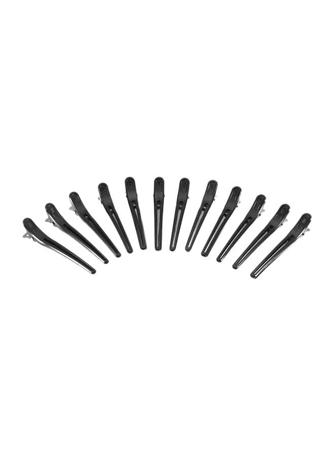 12-Piece Hair Grip Clip Set Black 10cm