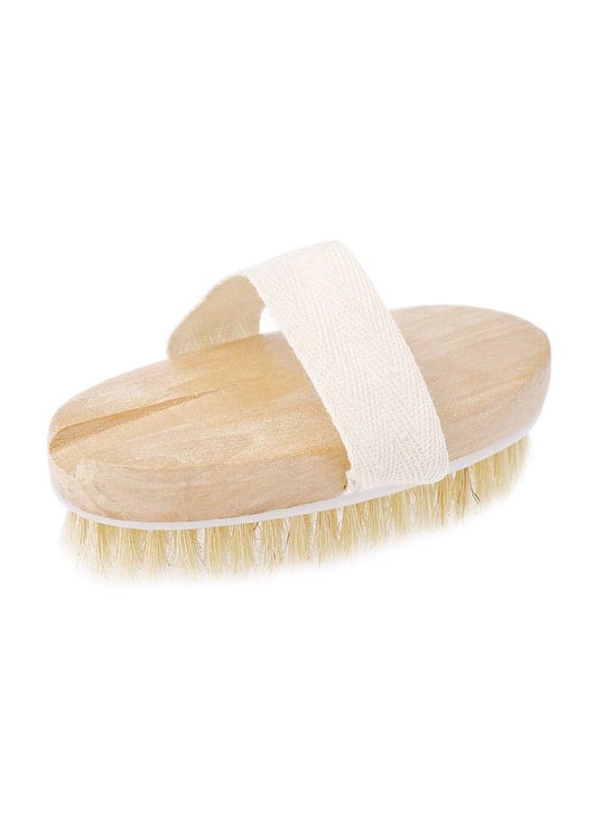 Dry Skin Body Cleaning Brush With Loop Beige 12x6.5x3.3cm