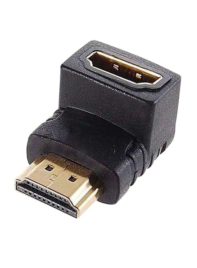 90-Degree Female To Male HDMI Cable Adapter Black Video Converters