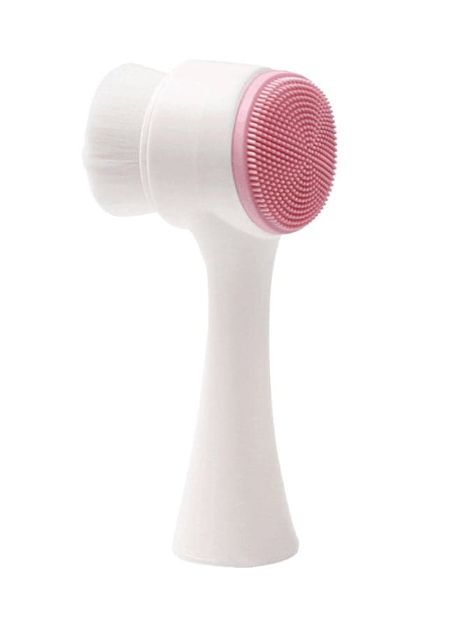 Double-Sided Blackhead Exfoliating And Facial Cleansing Brush White/Pink 13.50centimeter