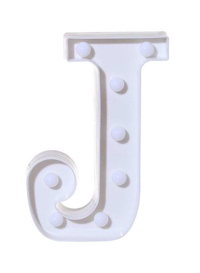 J Alphabet LED Alphabet LED Letter Lights Light Up White Plastic Letters Standing Hanging Letter Light White 22x18x4.5cm Light Bulbs