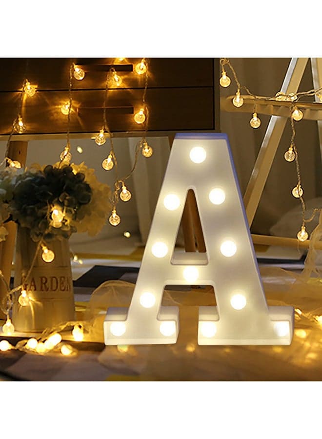 A Letter Battery Powered Free Standing Hanging Eye-catching LED Light White 22x18x4.5cm Light Bulbs (3)