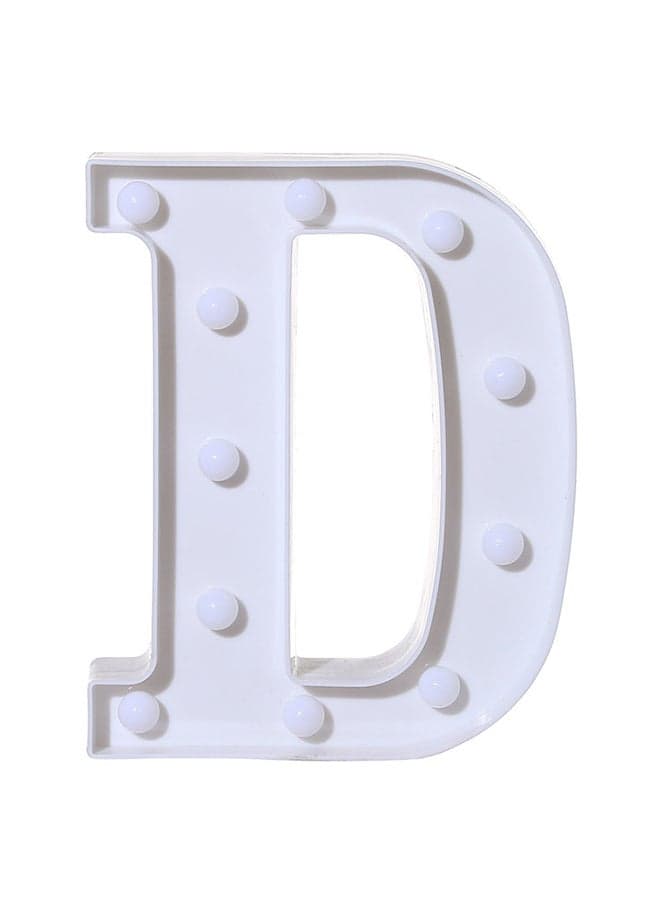 Alphabet LED Letter Lights Light Up Plastic Letters Standing Hanging D White 22X18X4.5cm Light Bulbs