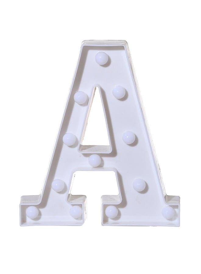 A Letter Battery Powered Free Standing Hanging Eye-catching LED Light White 22x18x4.5cm Light Bulbs