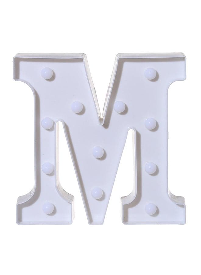 M Letter Battery Powered Free Standing Hanging Eye-catching LED Light White 22x18x4.5cm Light Bulbs