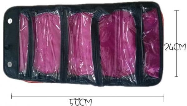 4-Layer Roll-Up Portable Make-Up Travel Bag Black (5)