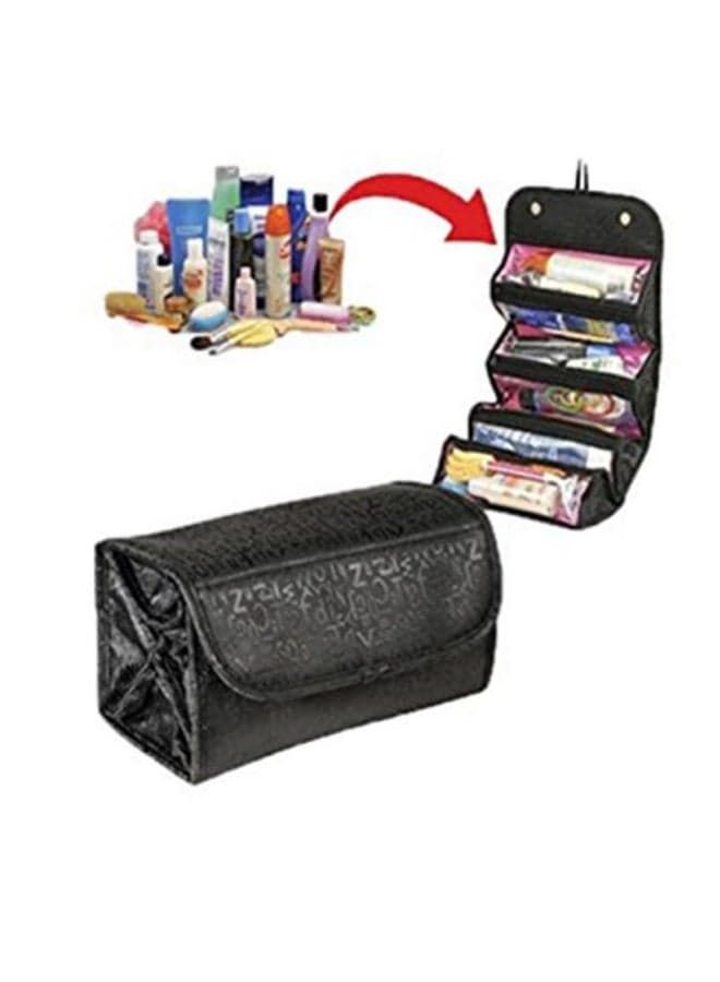 4-Layer Roll-Up Portable Make-Up Travel Bag Black (4)