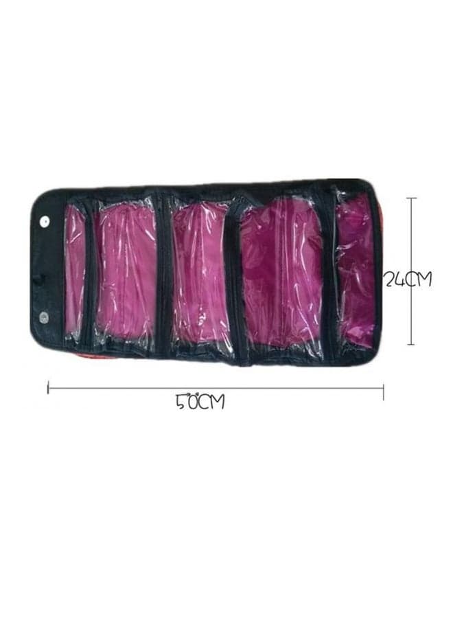 4-Layer Roll-Up Portable Make-Up Travel Bag Black (3)