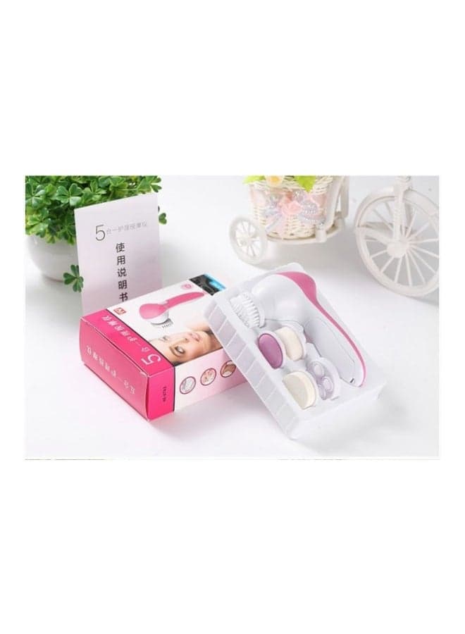 Electric Face Wash Machine Facial Pore Cleaner Body Cleaning Massage Brush White/Pink 13x7x4cm Cleansing Brushes (٥)
